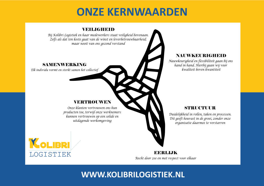 Kernwaarden Kolibri Logistiek